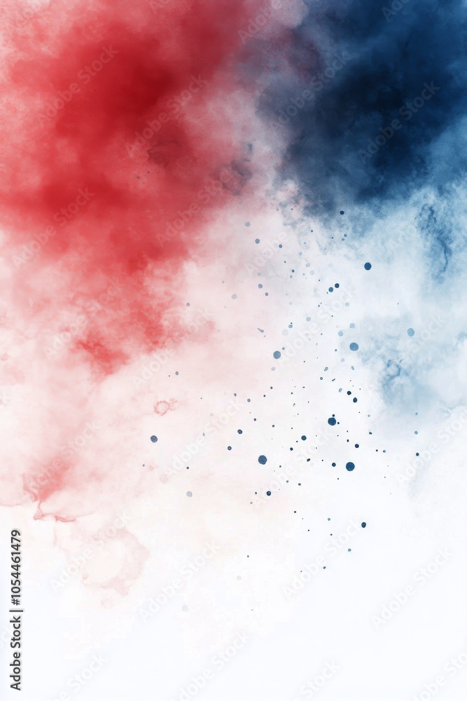 Fototapeta premium Abstract color cloud blending red, white, and blue tones in a soft artistic pattern