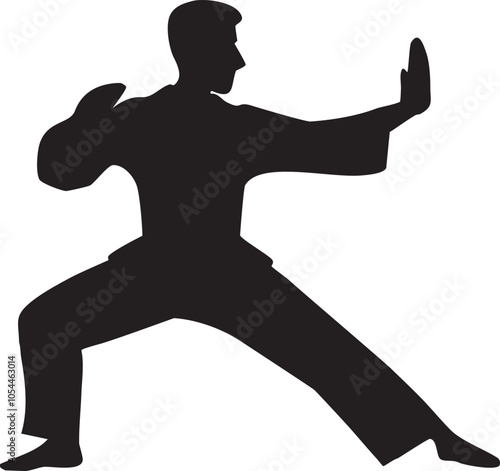 Kung Fu Fighting Position Male man icon.