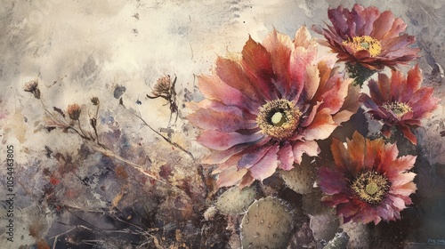 Watercolor Painting of Desert Flowers