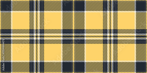 Wallpaper check plaid fabric, strip vector textile texture. Sewing background pattern seamless tartan in dark and amber colors.