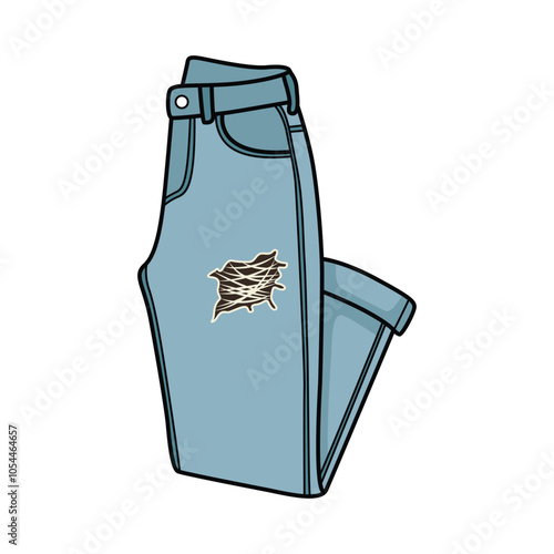 Trendy Jeans Clip Art for Fashion and Apparel Designs