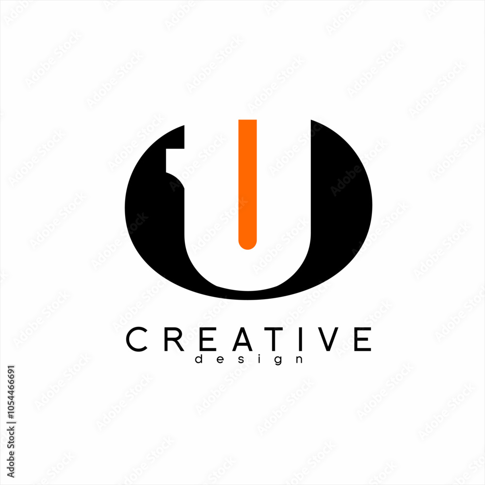 Simple UT letter logo design with oval concept Simple UT letter logo design with oval concept
