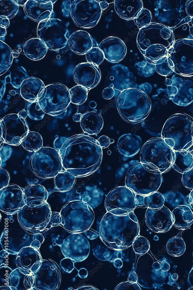 Vertical Abstract of molecular structure of water bubbles. Vertical Abstract of molecular structure of water bubbles.