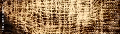 Close-up of a Brown Burlap Fabric Texture