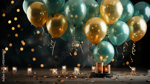 Wallpaper Mural A lot of colored balloons, gifts and confetti, concept of a party Torontodigital.ca