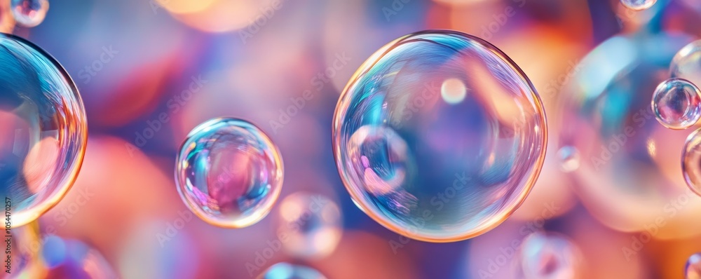 Colorful soap bubbles in vibrant lighting, abstract art concept Colorful soap bubbles in vibrant lighting, abstract art concept