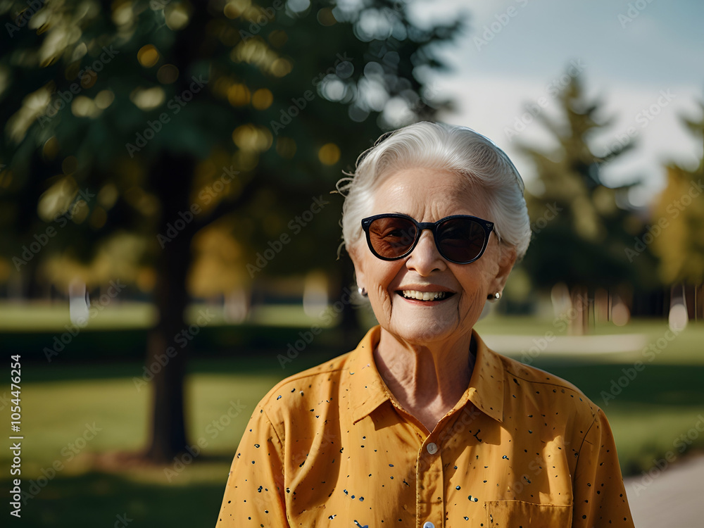 Funny happy old woman with sunglasses Funny happy old woman with sunglasses