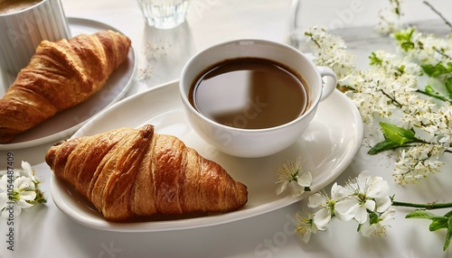 croissant and cup of coffee