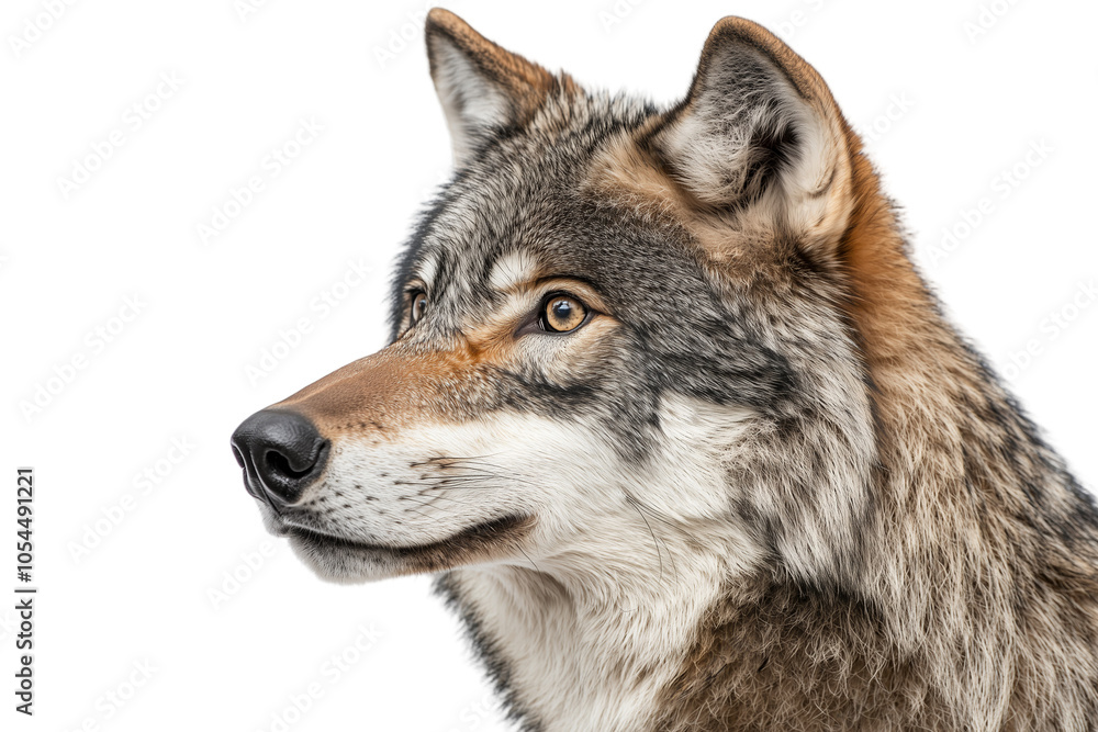 Close-Up Portrait of a Wolf with Intense Gaze Close-Up Portrait of a Wolf with Intense Gaze