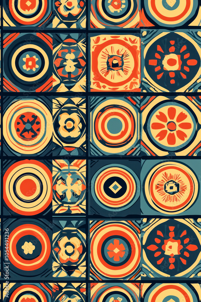 Vertical Graphic Art of Geometric Seamless pattern design. Vertical Graphic Art of Geometric Seamless pattern design.