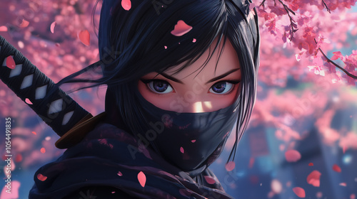 beautiful anime ninja girl photo