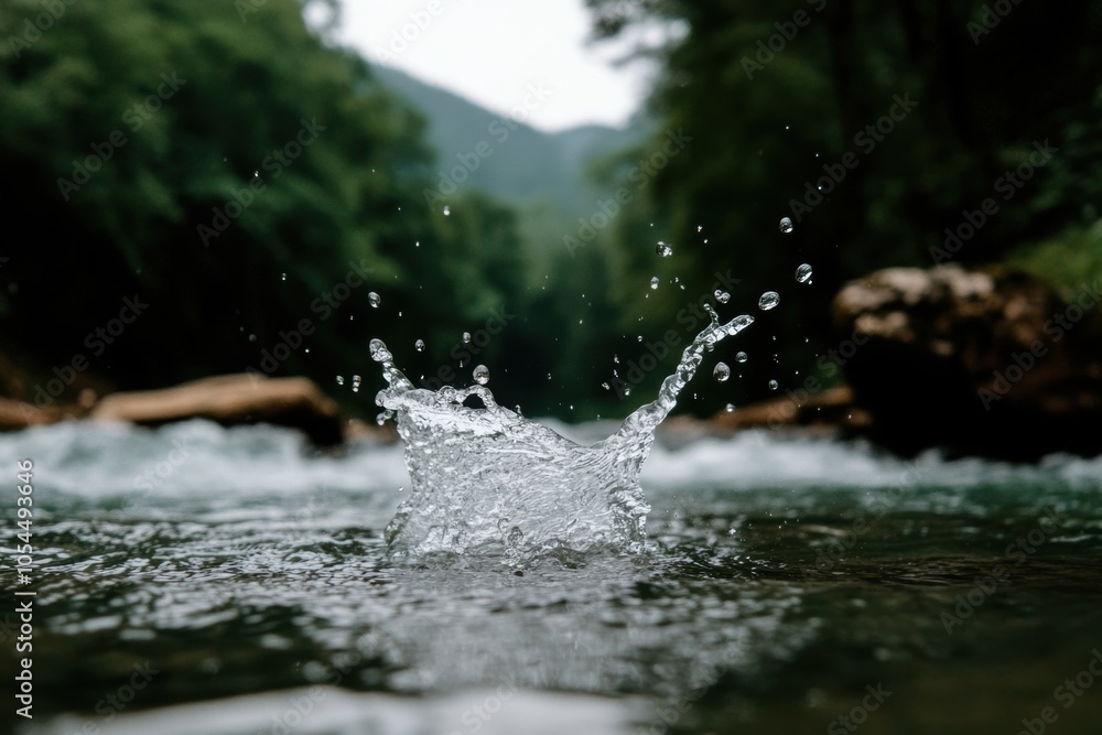 A close up shot of water splashing from a river - Outdoor A close up shot of water splashing from a river - Outdoor