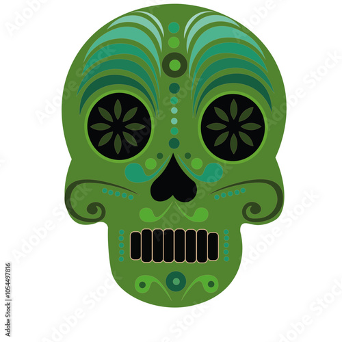 Painted Skull Green