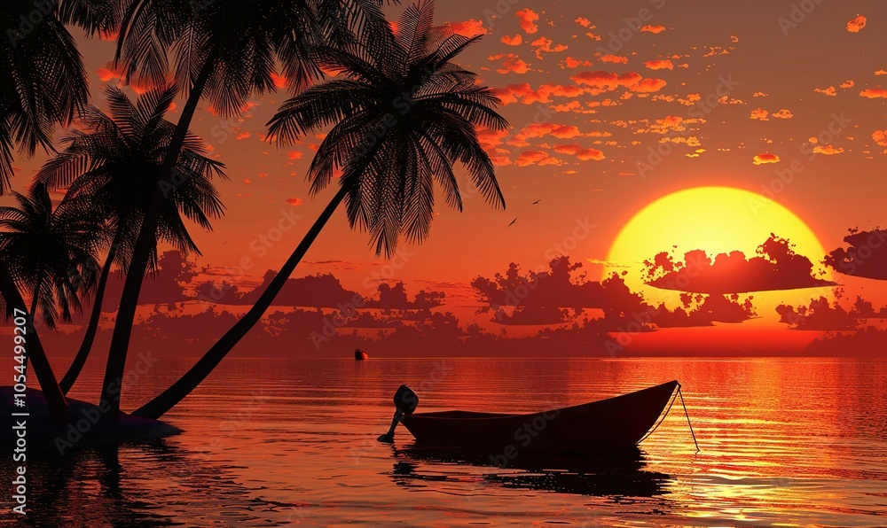 the fishing boat sailing along the river looks simple against the background ai generated the fishing boat sailing along the river looks simple against the background ai generated
