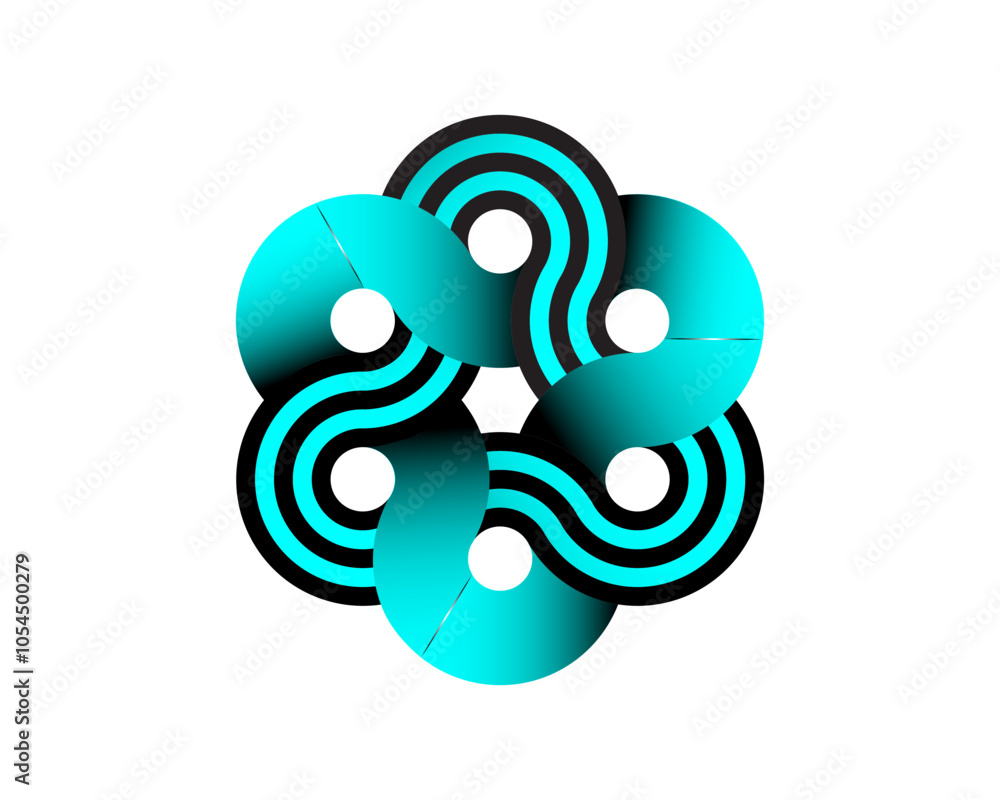 Geometrical logo design and gradient color presentation Geometrical logo design and gradient color presentation