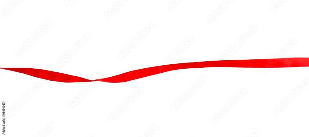 Finish. One red ribbon isolated on white Finish. One red ribbon isolated on white