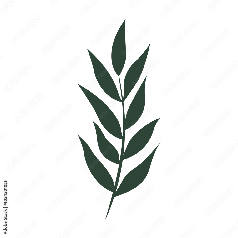 Elegant Branch with Leaves Vector Clip Art for Nature Designs: A refined branch illustration adorned with delicate leaves, rendered in an elegant, minimalist style. Elegant Branch with Leaves Vector Clip Art for Nature Designs: A refined branch illustration adorned with delicate leaves, rendered in an elegant, minimalist style.