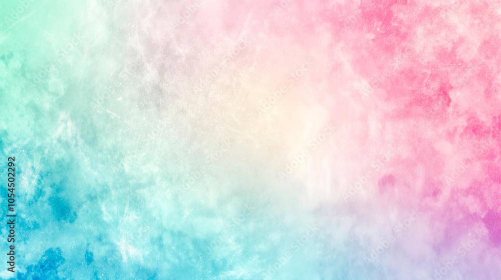 Fototapeta premium Pastel Watercolor Texture with Soft Gradient in Pink, Blue, and Green Tones