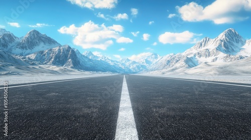 Wallpaper Mural Empty asphalt road pavement and mountain  Torontodigital.ca