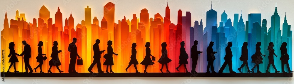 Fototapeta premium Diverse Professionals Collaborating in Urban Setting