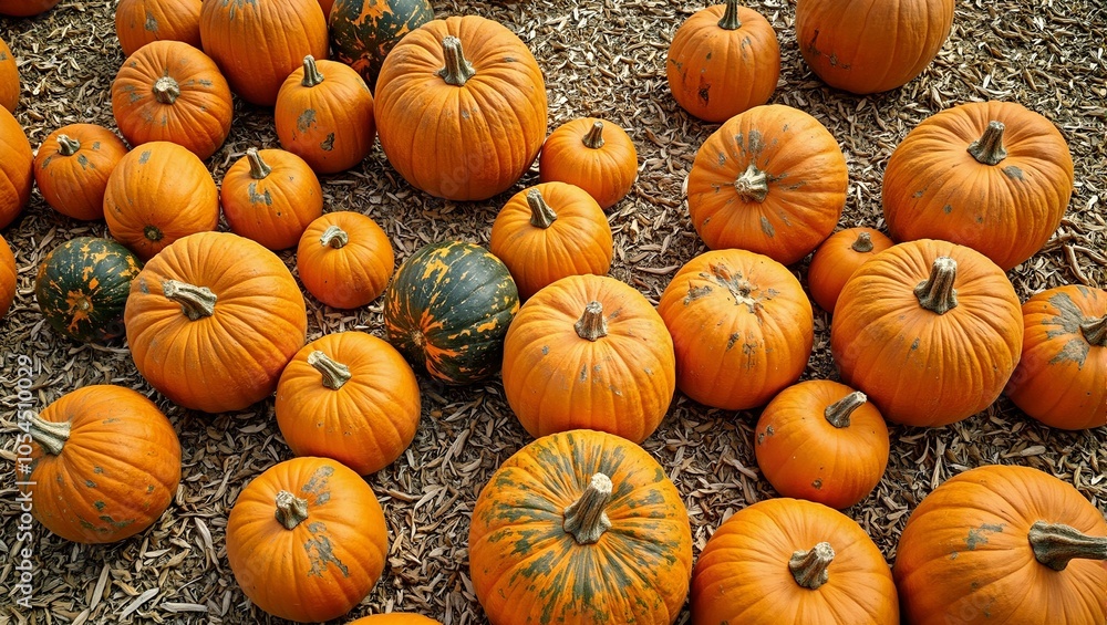 Autumn pumpkins on cracked soil warm hues pop Autumn pumpkins on cracked soil warm hues pop