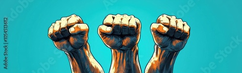 Drawing of a fist that is raised up