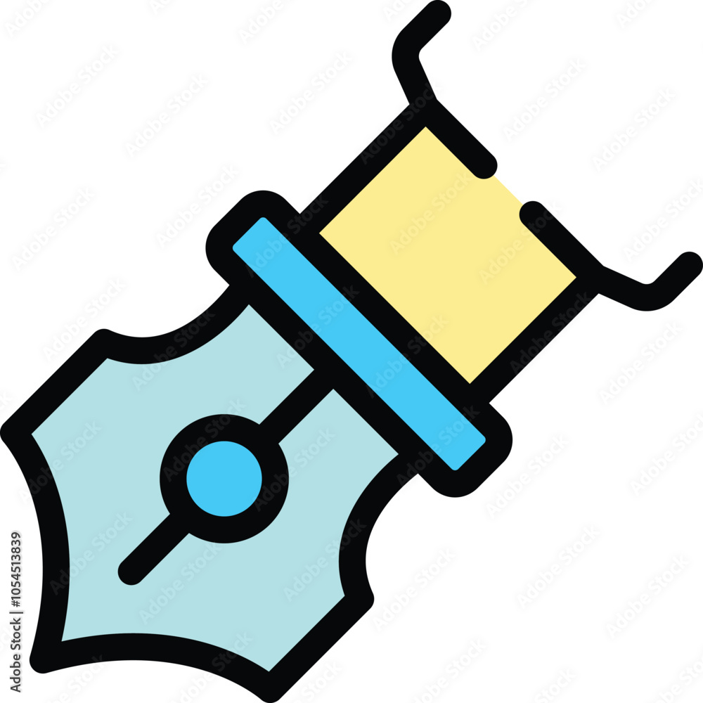 This vector icon features a fountain pen nib, symbolizing writing, creativity, and authorship This vector icon features a fountain pen nib, symbolizing writing, creativity, and authorship