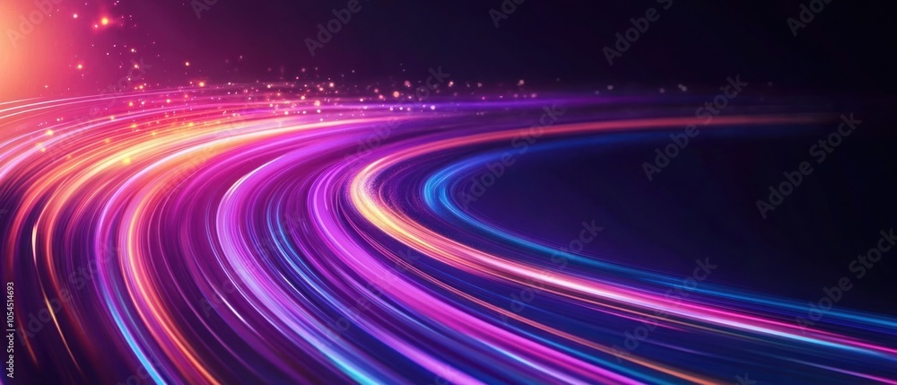 Abstract light trails in vibrant colors creating a dynamic and energetic visual effect. Abstract light trails in vibrant colors creating a dynamic and energetic visual effect.