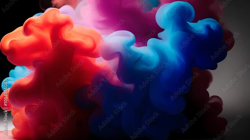 Vivid Swirling Colorful Smoke Cloud in Abstract Motion Vivid Swirling Colorful Smoke Cloud in Abstract Motion