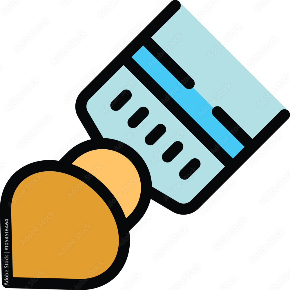Makeup brush applying foundation, bb cream, or concealer, beauty product for a flawless complexion Makeup brush applying foundation, bb cream, or concealer, beauty product for a flawless complexion