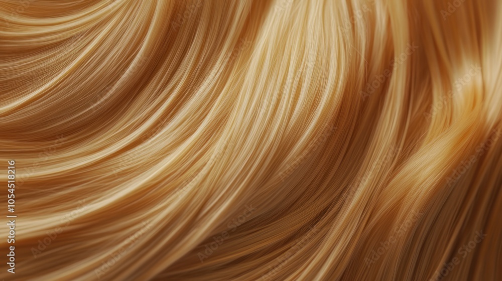 Close-up view of flowing, golden hair strands creating a smooth texture. Close-up view of flowing, golden hair strands creating a smooth texture.