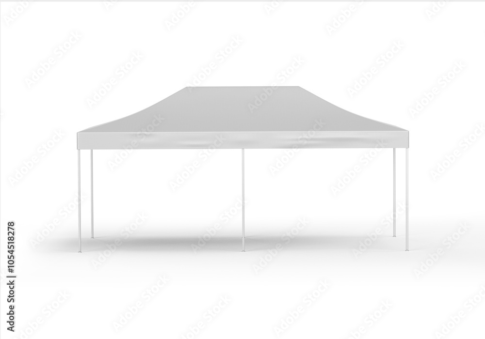 White canopy tent with peaked roof and partial sidewalls for outdoor events White canopy tent with peaked roof and partial sidewalls for outdoor events