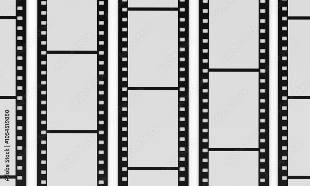 Blank Film Negatives with Empty Frames and Perforated Edges Representing Traditional Photography Blank Film Negatives with Empty Frames and Perforated Edges Representing Traditional Photography