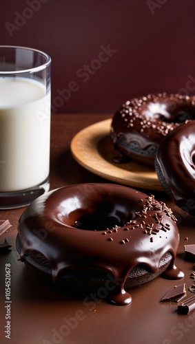 chocolateglazed donut, Chocolate Chip Cookie Dough Donut – A Sweet Mashup photo