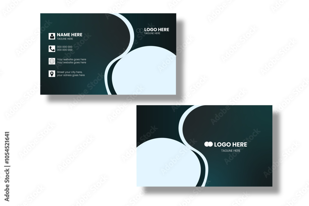 Modern and simple business card design with black color.
Modern and simple business card design with black color.