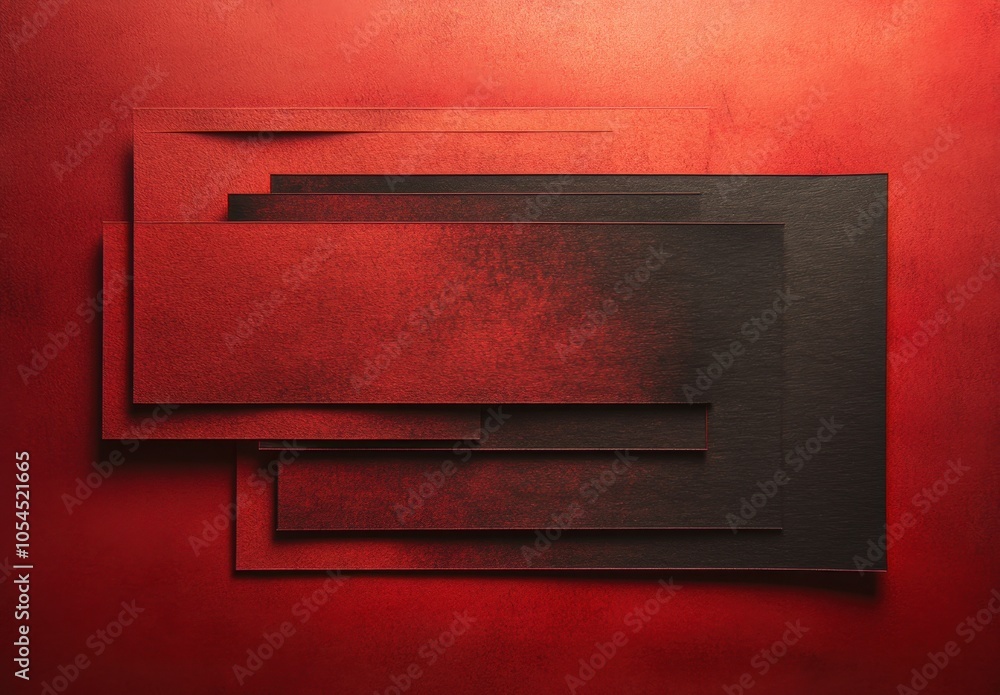 Red paper background, with red layers on the left side of the screen The top layer is made up of three rectangular shapes Generative AI Red paper background, with red layers on the left side of the screen The top layer is made up of three rectangular shapes Generative AI