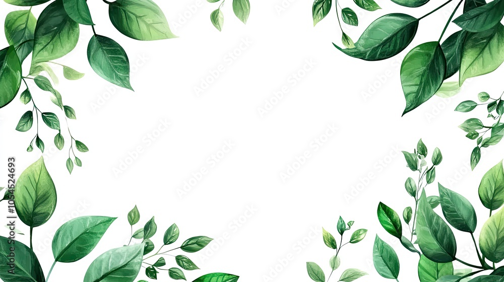 Green nature leaves on white background vector isolated elements design Green nature leaves on white background vector isolated elements design