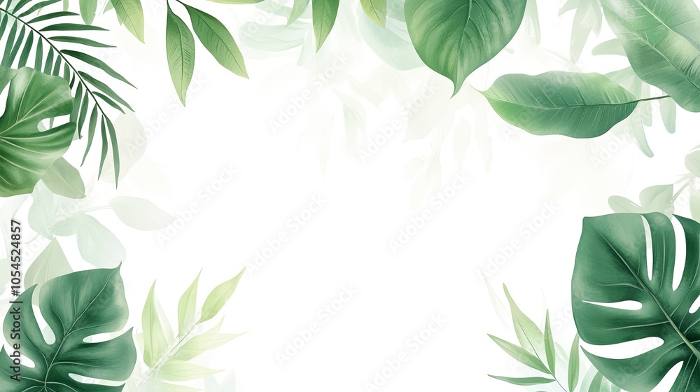 Green nature leaves on white background vector isolated elements design Green nature leaves on white background vector isolated elements design