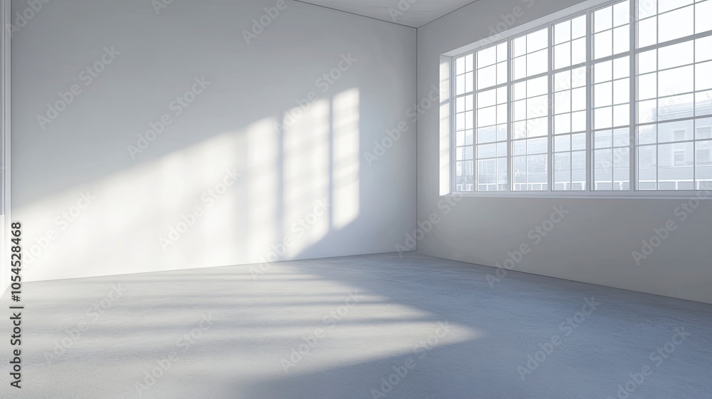 Modern Empty Office Room With White Blank Wall. 3d Render Modern Empty Office Room With White Blank Wall. 3d Render