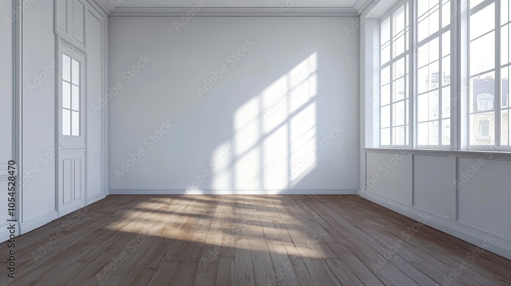 Modern Empty Office Room With White Blank Wall. 3d Render Modern Empty Office Room With White Blank Wall. 3d Render