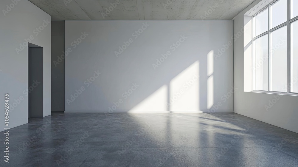 Modern Empty Office Room With White Blank Wall. 3d Render Modern Empty Office Room With White Blank Wall. 3d Render