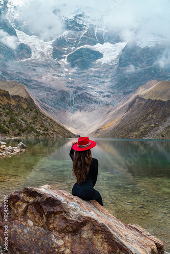 Girl in Humantay Lake
