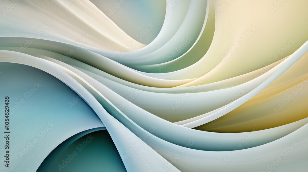 Fototapeta premium Abstract waves of soft pastel colors create a soothing and dynamic visual flow, AI