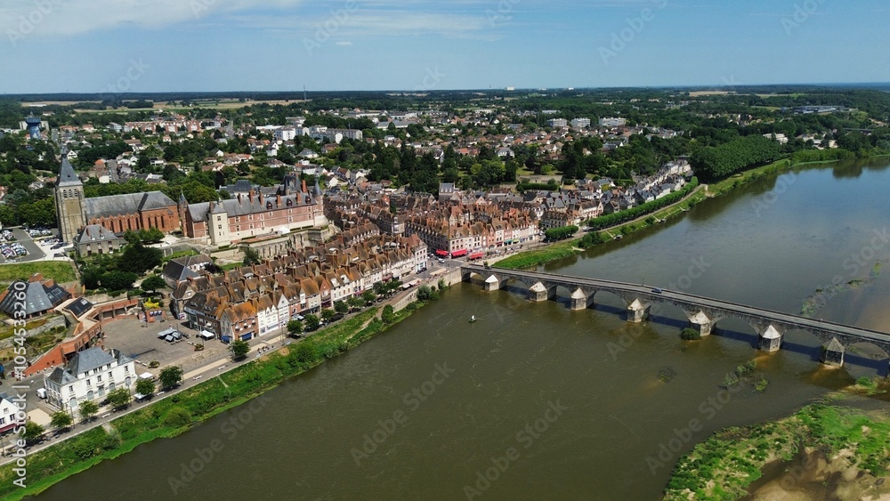 Fototapeta premium drone photo Gien france europe
