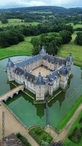 drone photo Sully en Bourgogne castle france europe photo