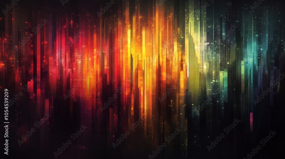 Abstract background with vertical stripes of color, glowing and blurred. Abstract background with vertical stripes of color, glowing and blurred.