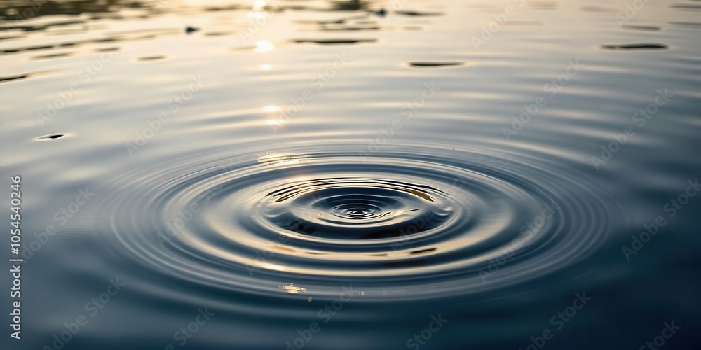 Ripple effect on calm water surface, symbolizing tranquility, peace, and the impact of small actions. Ripple effect on calm water surface, symbolizing tranquility, peace, and the impact of small actions.