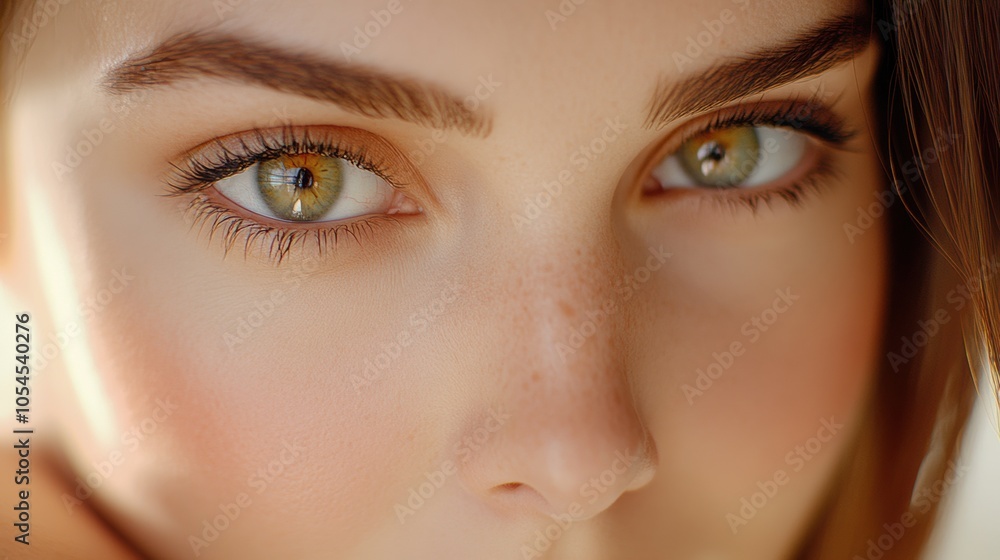 Close-up of a woman's green eyes with soft lighting highlighting her features, AI Close-up of a woman's green eyes with soft lighting highlighting her features, AI