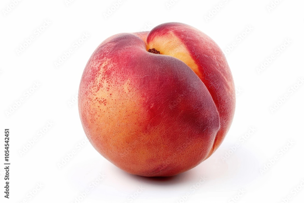 Isolated organic peach with clipping path on white background Isolated organic peach with clipping path on white background