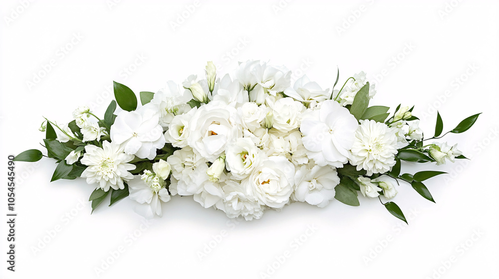 Fototapeta premium white flower bouquet arrangement for wedding decoration or floral design concept